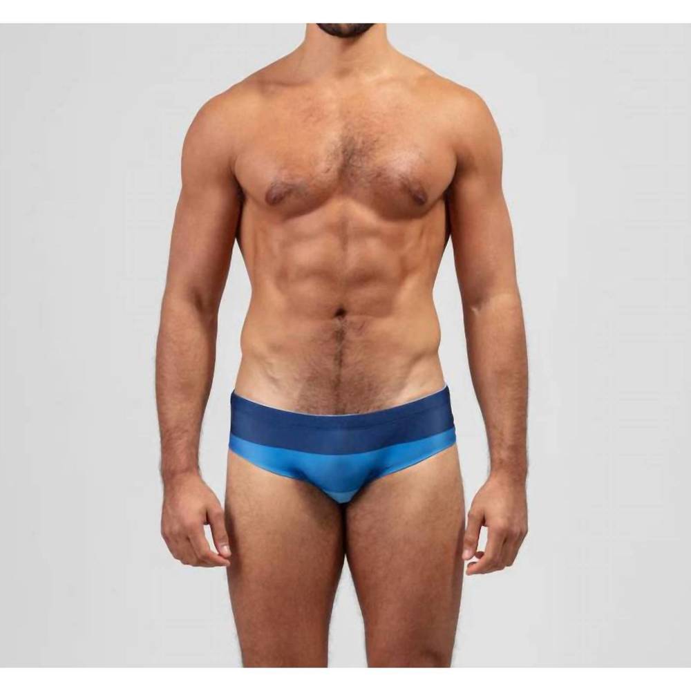 NEW RON DORFF swim briefs big stripes in navy